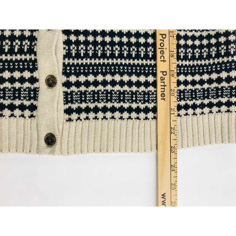 Gap Sweater Women's Size Small Black Tan Aztec Striped Buttoned Cardigan Knitted - Picture 4 of 7